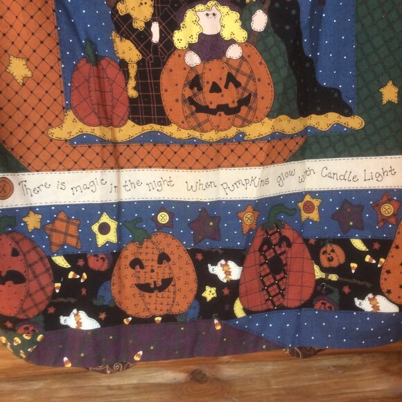 Halloween Reversible Autumn Handmade Pumpkins Ghost Witches Spooky Print Vest OS - Picture 3 of 5